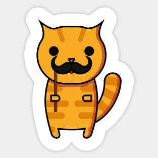 Moustache Cat Sticker